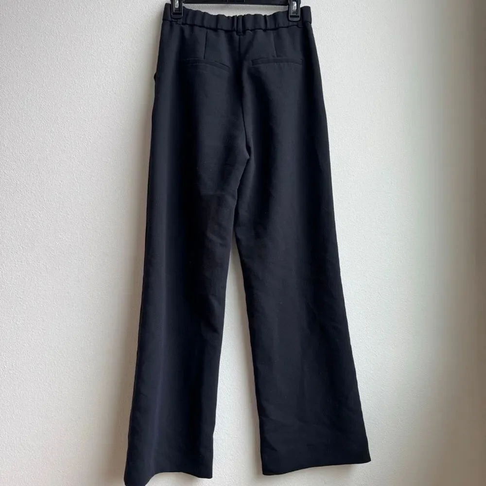 🟣$5/$25 Abercrombie & Fitch Black Wide Straight Leg Trouser Pants Size 27/4 LONG - Picture 9 of 11
